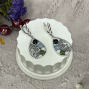 Серебряные серьги Карамель